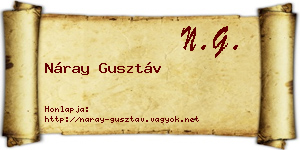 Náray Gusztáv névjegykártya